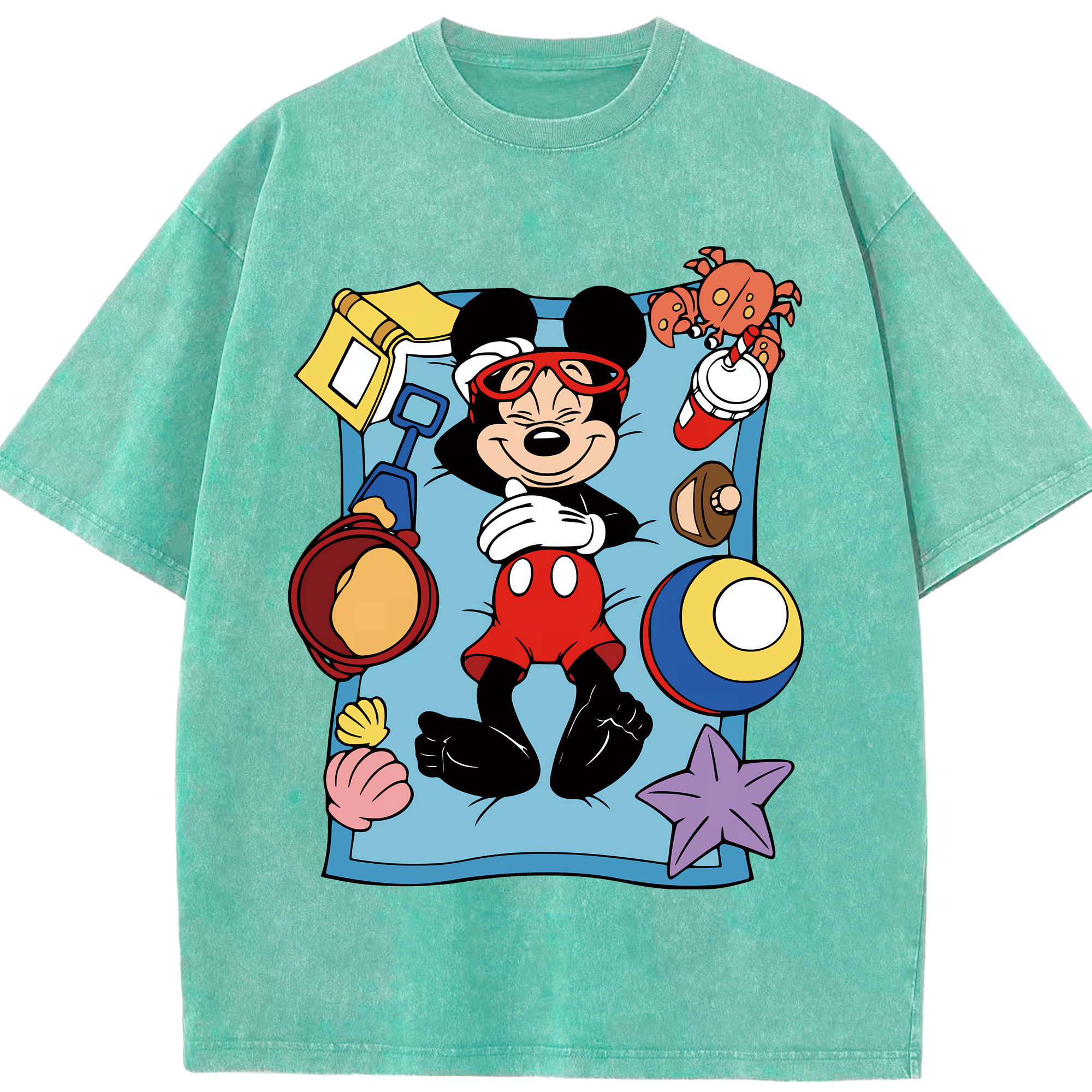（画像用） ミッキーマウス Mickey Mouse 綿100% ヴィンテージ風 半袖Tシャツ（フロントプリント）